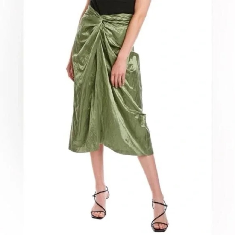 Vince Metallic Twist Front Cotton Blend Skirt Women’s 4 - Picture 2 of 9